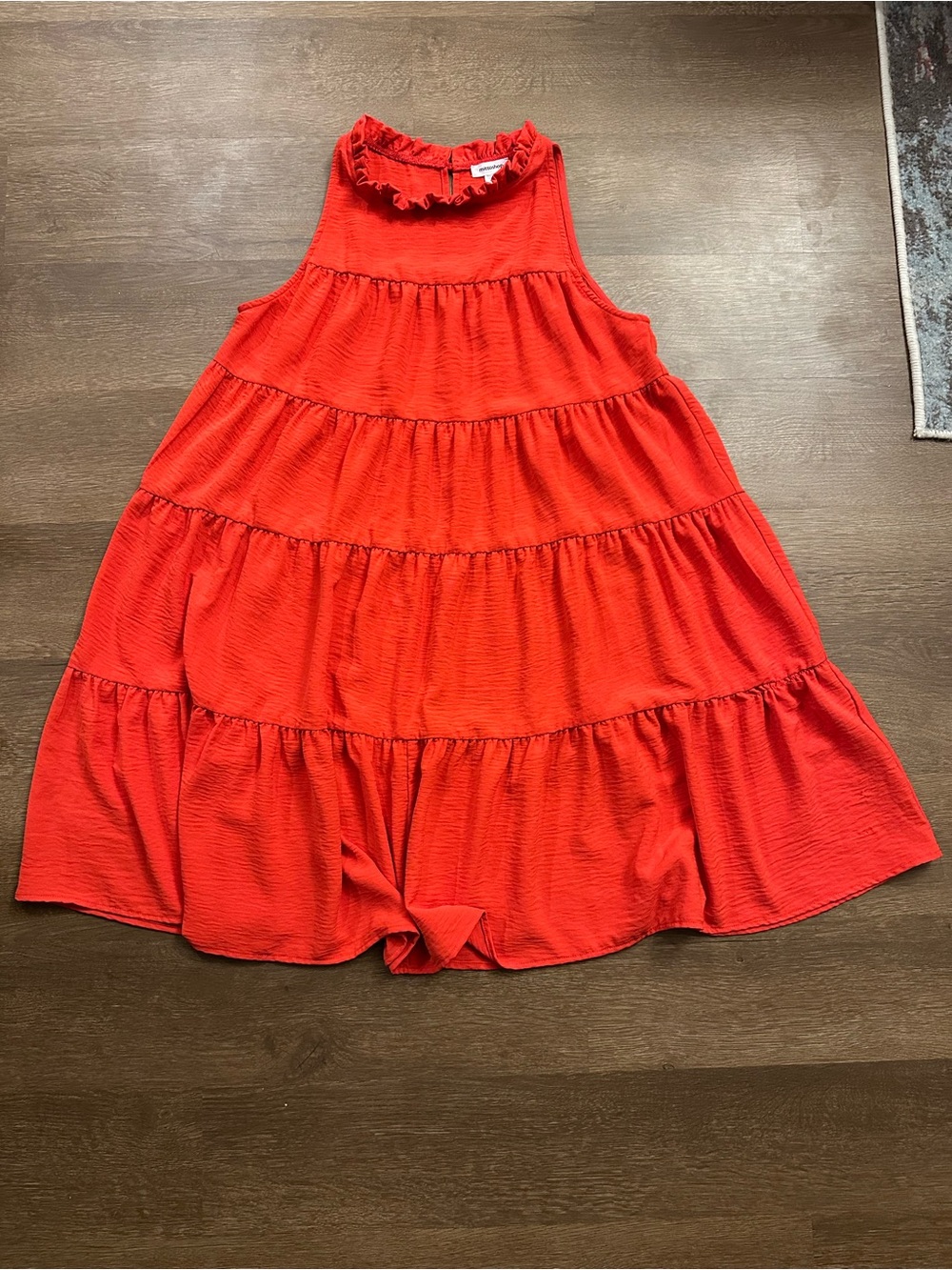 mittoshop orange tiered dress